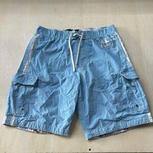 American Eagle Outfitters Swim Shorts Mens XL Blue Cargo Mesh Lined Boardshorts